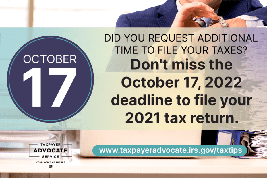 Tax extension deadline information